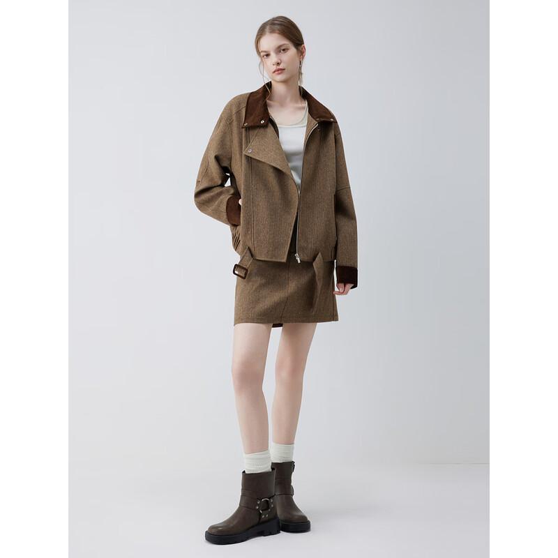 ELLE Women's Oversized Patchwork Short Jacket