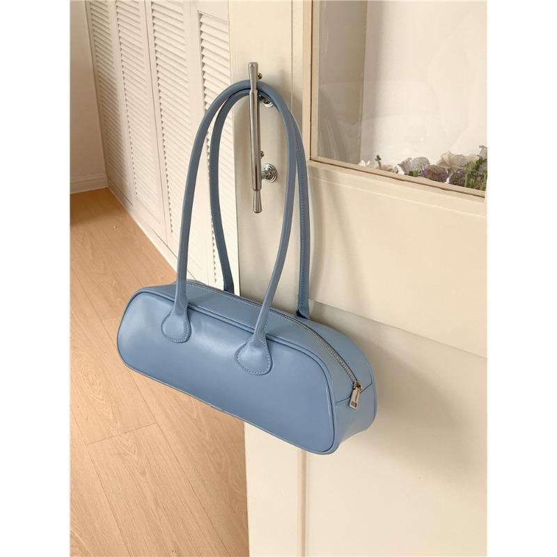 Trendy burgundy baguette bag fashionable retro underarm bag women's portable shoulder bag women