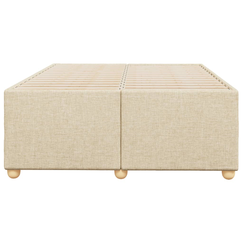 Bed Frame without Mattress Cream Color 120 x 200 cm Fabric