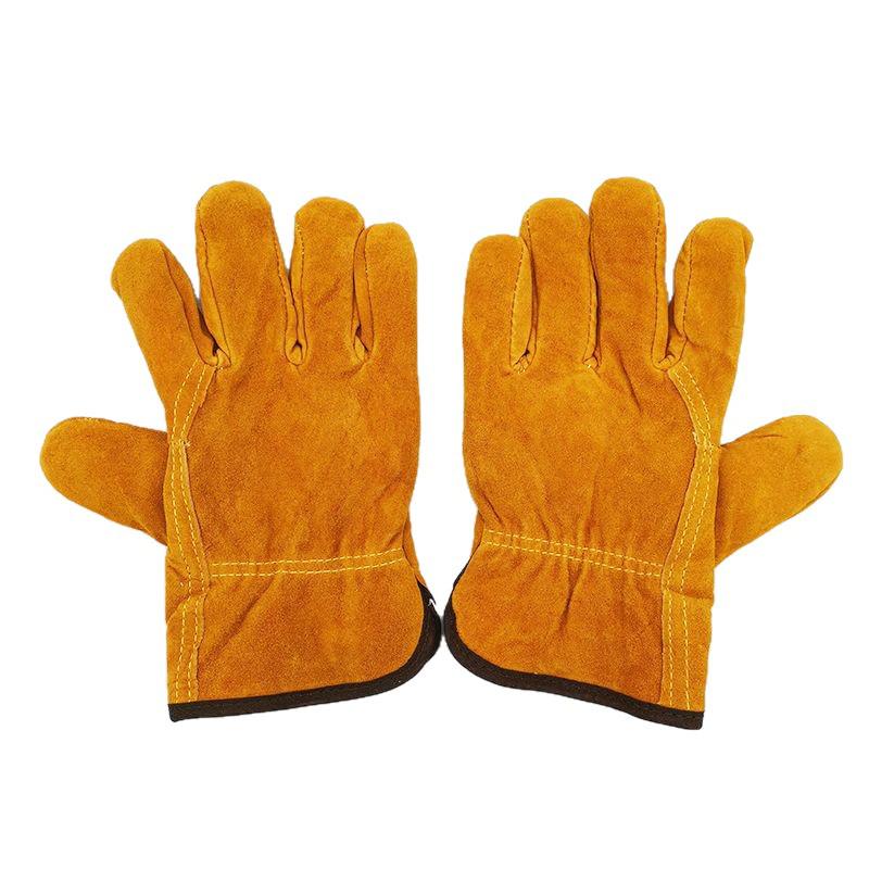 Mănuși de iarnă groase pentru sudură electrică: Căptușeală din bumbac, Piele de vacă cu două straturi, Rezistent la căldură, Anti-opărire, Rezistent la uzură pentru protecția muncii.