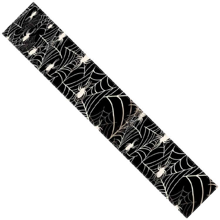 Classical Halloween Party Table Cover With Pumpkin Spiderweb Skull Pattern Washable Linen Fabric Table Runner Decoration
