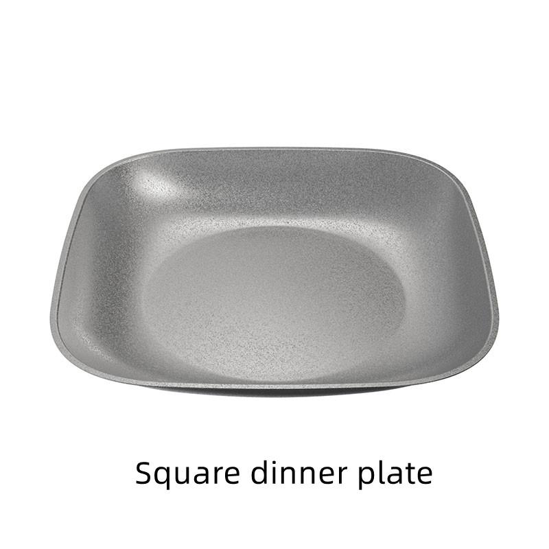 Vintage Western Style Steak Round Tray 304 Stainless Steel Solid Spaghetti Oval Plate Outdoor Dessert Square Plate Tableware