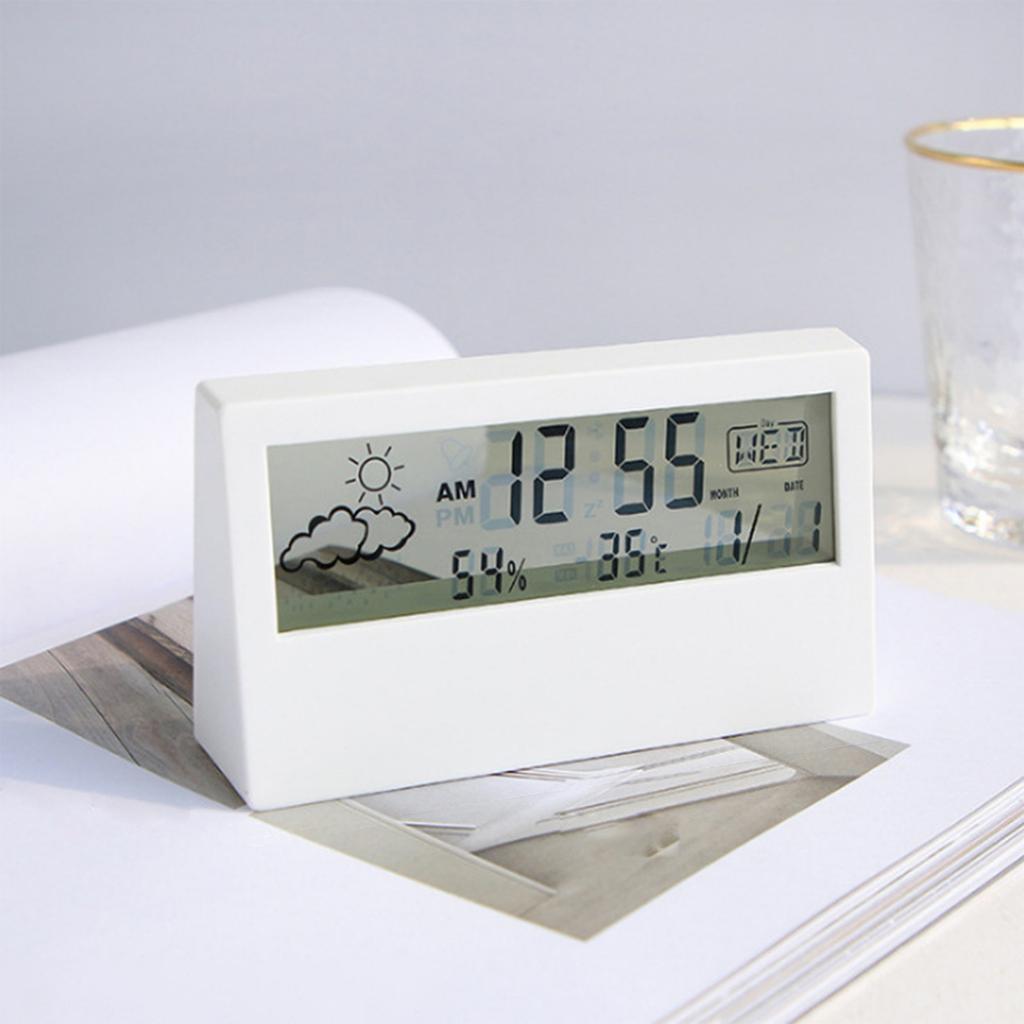 Large Display Digital Alarm Clocks with Snooze Temperature Date Electronic Desktop Clock for Kids/Bedroom/Heavy Sleepers/Travel
