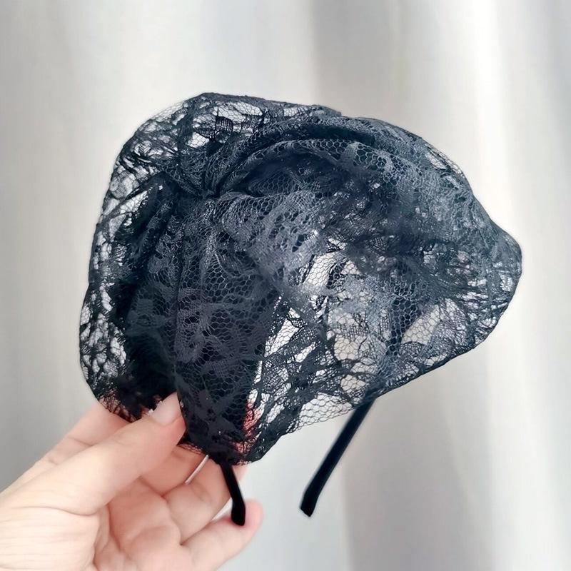 

Элегантная белая кружевная повязка на голову во французском стиле: Дышащая, высококачественная, полушапочная накидка для волос.