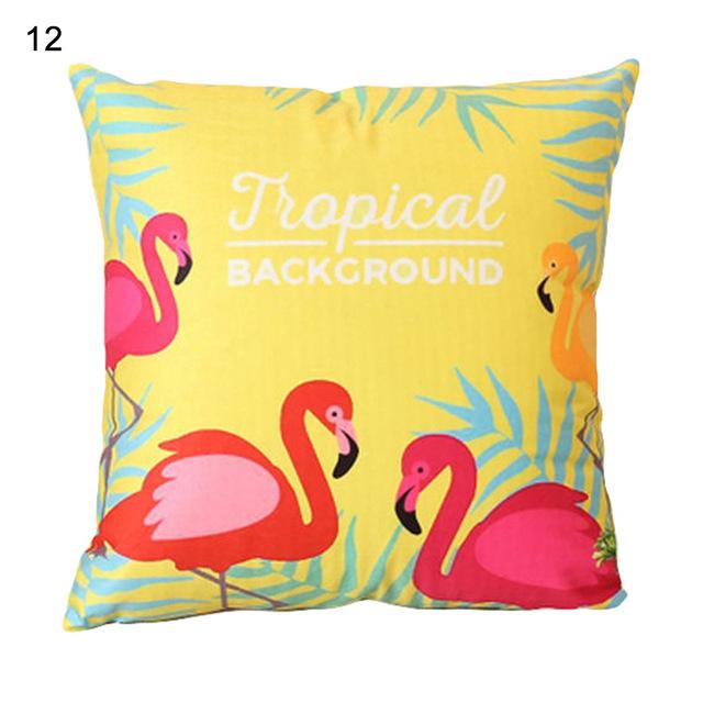 Long-legged Flamingo Series Linen Pillowcase Cushion Cover