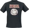 Nirvana T Shirt Distressed Band Logo Smiley Nevermind Official Mens Black Size S