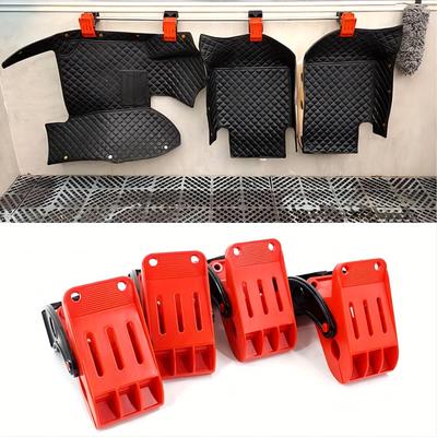 4pcs/set Car Cleaning Floor Mat Pad Cleaning Hooks Carpet Wash Clamp Multifunctional Mat Clip Tools Auto Solution Accessories