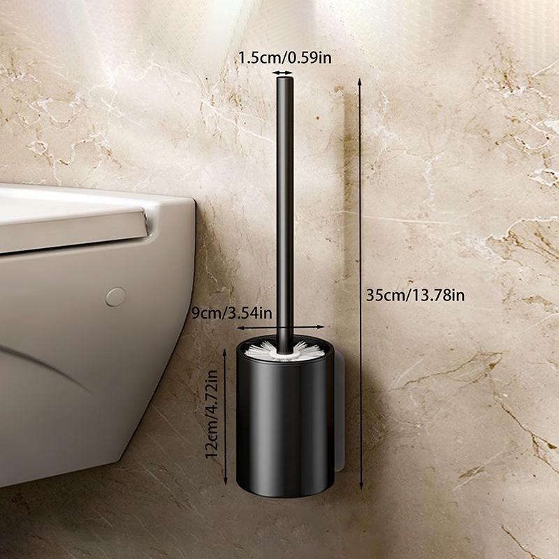 

No Dead Angle Washing Toilet Brush Wall Hanging Perforation-free Toilet Cleaning Equipment Space Aluminum Toilet Brush чорний