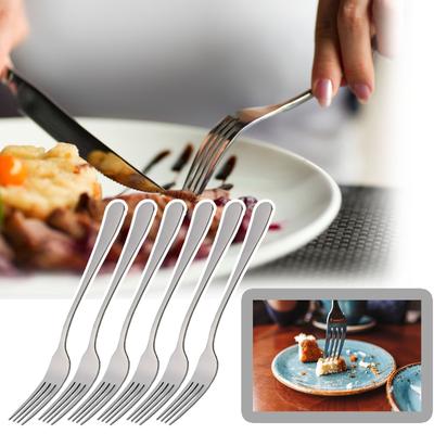 Stainless Steel Fruit Fork Western Tableware With Long Handle Spoon Dessert Fork
