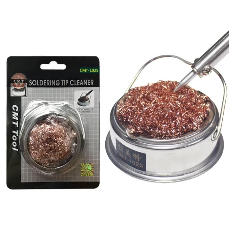 Cleaner Ball Cleaning Ball Desoldering Soldering Iron Mesh Filter Cleaning Nozzle Tip Copper Wire Metal Dross Box Clean Bal