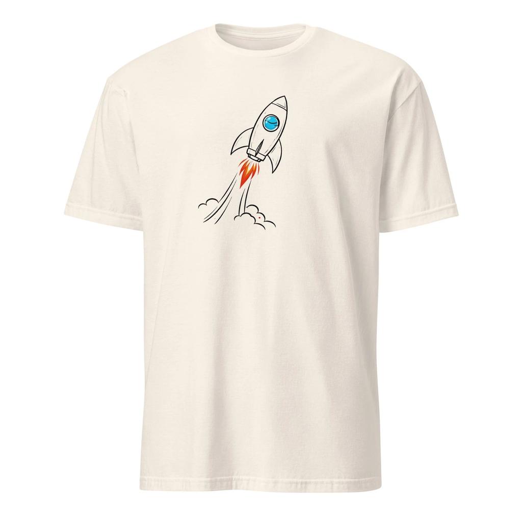 Retro Ruimte Raket T-shirt - Vintage Melkweg Verkenning Minimalistisch Grafisch T-shirt