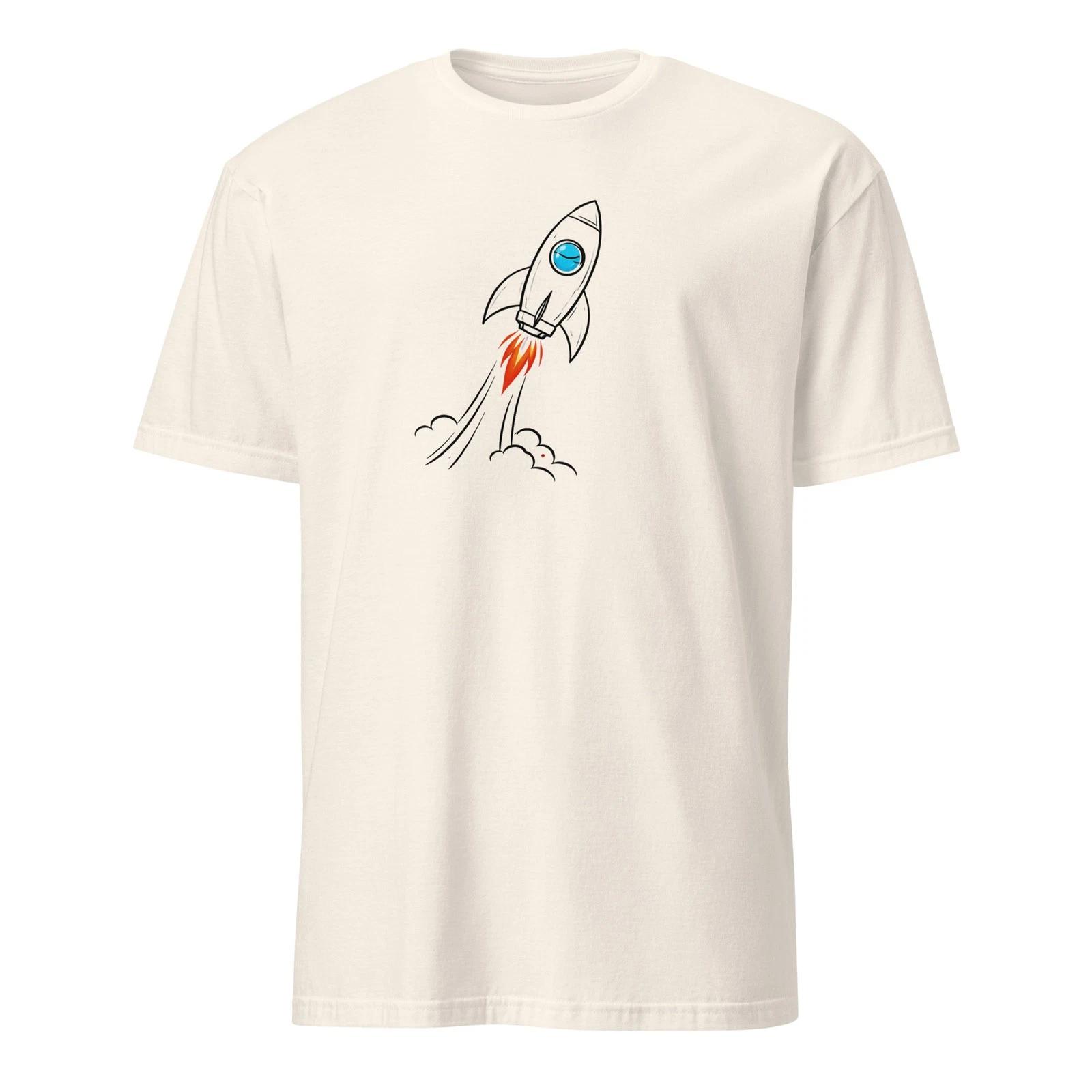 Retro Space Rocket T-T-Shirt - Vintage Galaxy Exploration Minimalist Graphic Tee 4XL