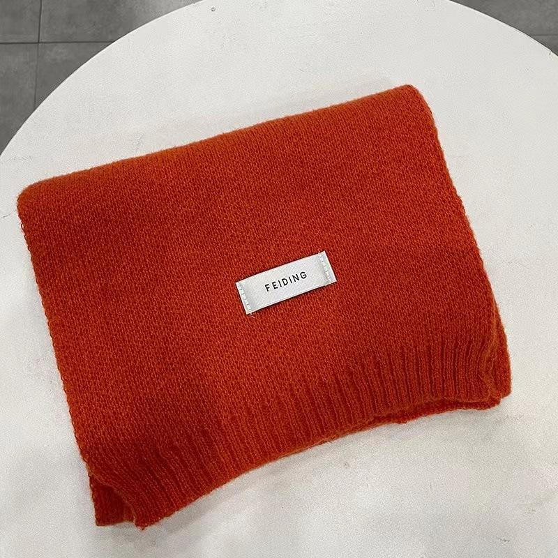 Rainbow color autumn and winter new scarf women's winter outer warm Korean version versatile solid color knitted neck scarf