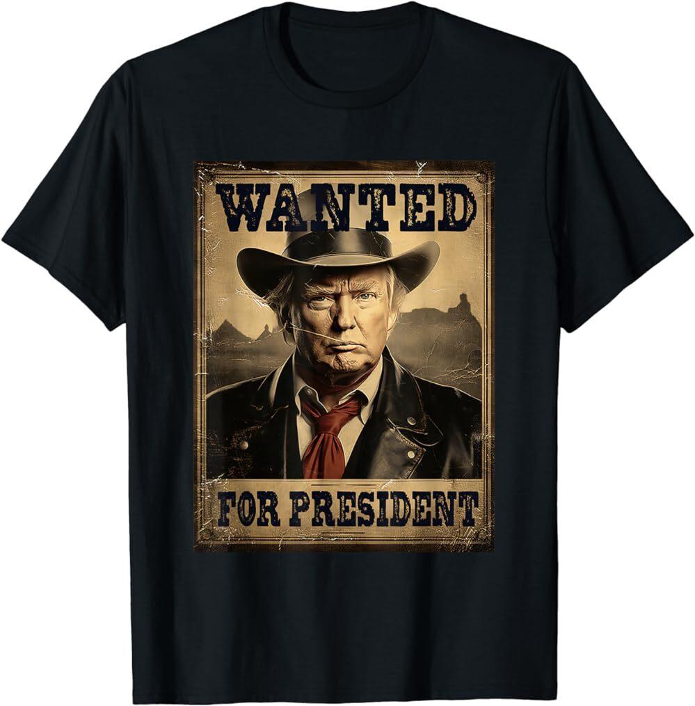trump wanted for second term 2024 Western cowboy funny trump T-Shirt, Unisex Tee