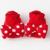 1 Pair Red Baby Floor Socks Cotton Rubber Anti-slip Floor Socks for Newborn Infant Toddler 3D Doll Sock Panel Slipper Socks