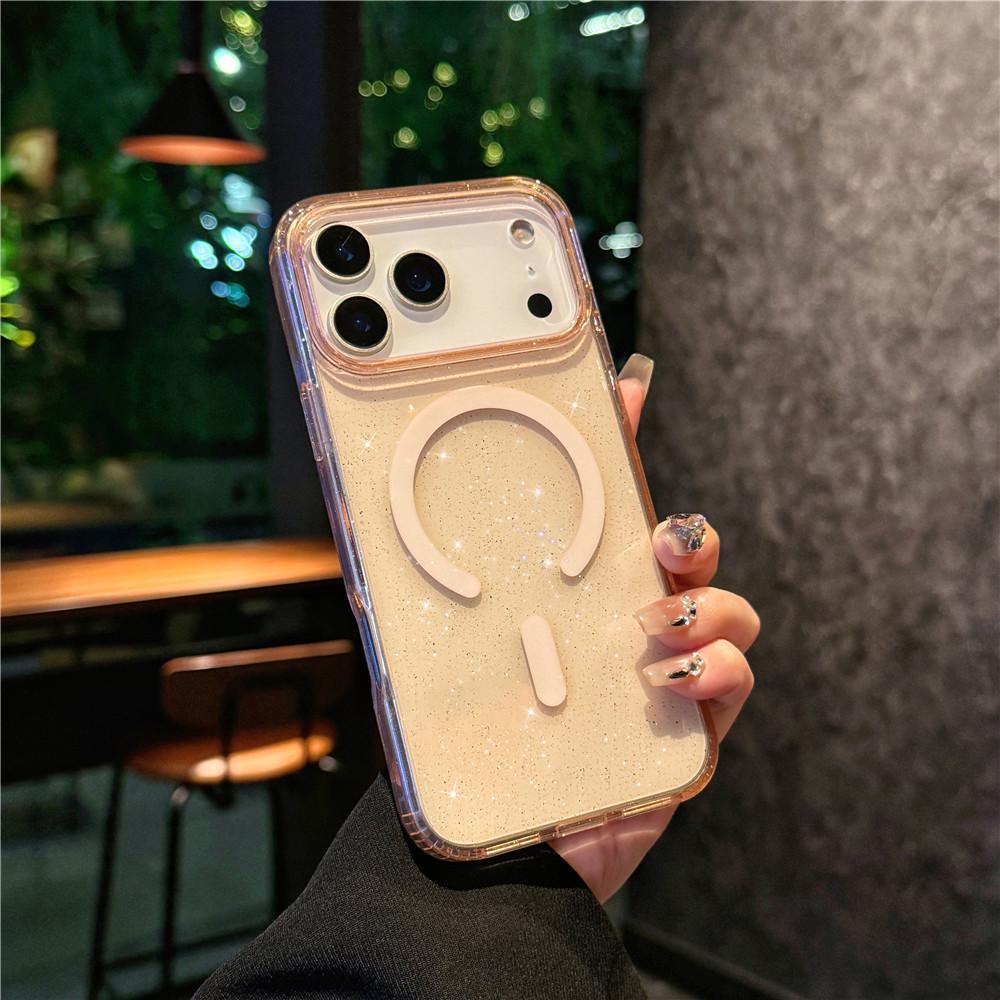 

Магнитный чехол с блестками для iPhone 17 Pro - Прозрачный, Защита премиум-класса iPhone 17 Pro Max