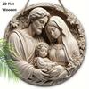 2D Flat Nativity Wooden Christmas Sign - Navidad Decorative Plaque with Jesus Pattern - Ideal for Front Door, Wall Hanging Decor