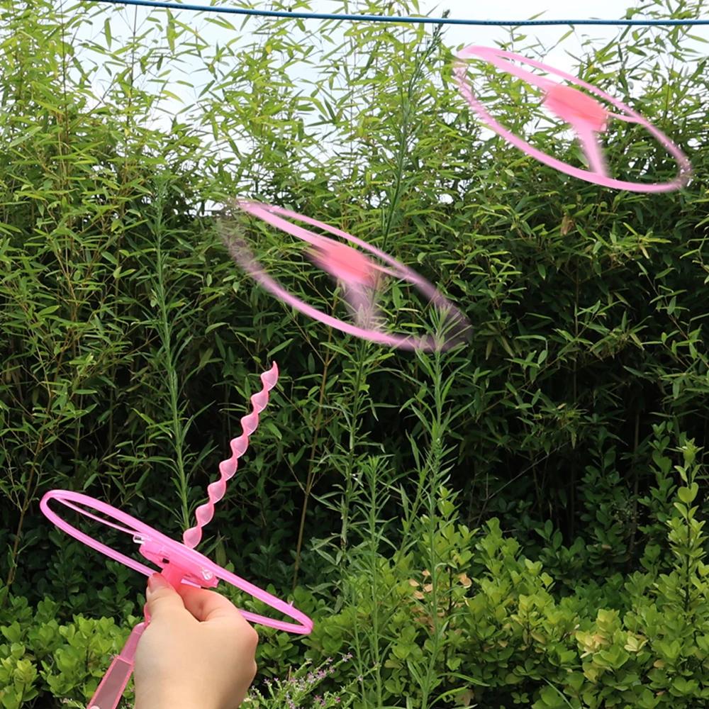 1-10Pcs Flying Helicopter Toy Hand Rotating Circle Bamboo Dragonfly Hand Rub Plastic Propeller For Outdoor Flying Toy Kids Gift