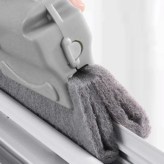 3Pcs Window Track Cleaner Brush Dual-Head Crevice Brush Ergonomic Handle Window Groove Sliding Door
