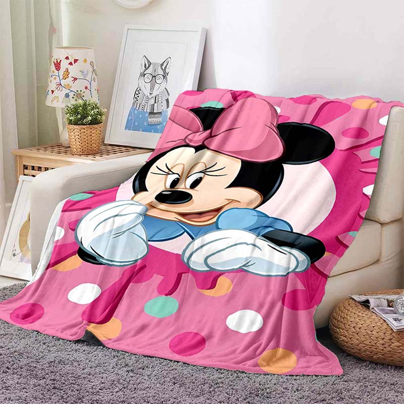 6 Sizes Warm Soft Disney Cute Minnie Cartoon Blanket Fluffy Children and Adults Luxury Gifts for Home Travel Camping Picnic
