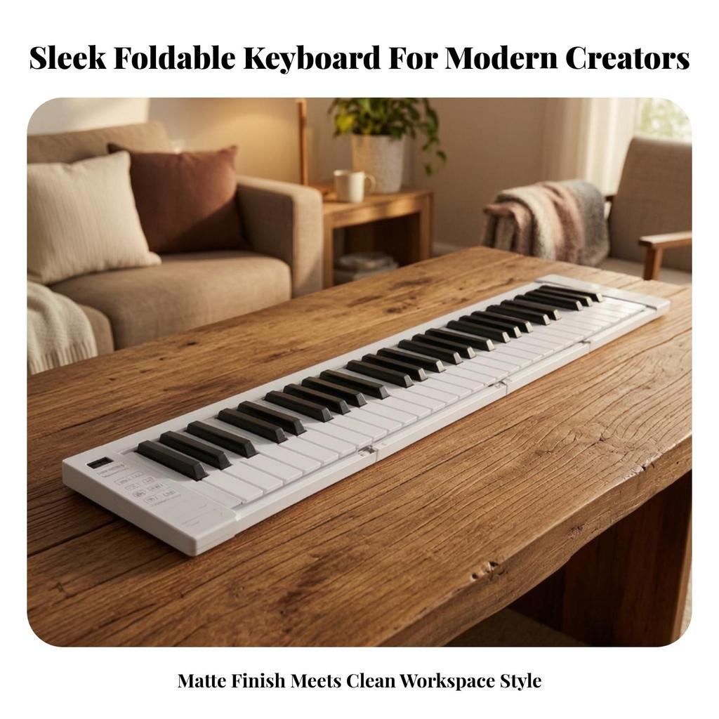 Foldable Piano with Sustain Pedal Space-Saving for Beginners, Students