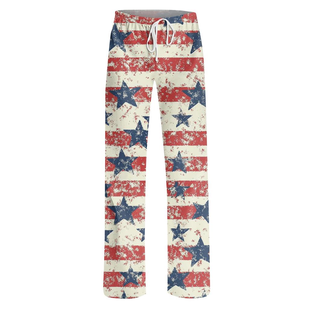 Damenmode Locker Lässig Unabhängigkeitstag Print Schlaghose