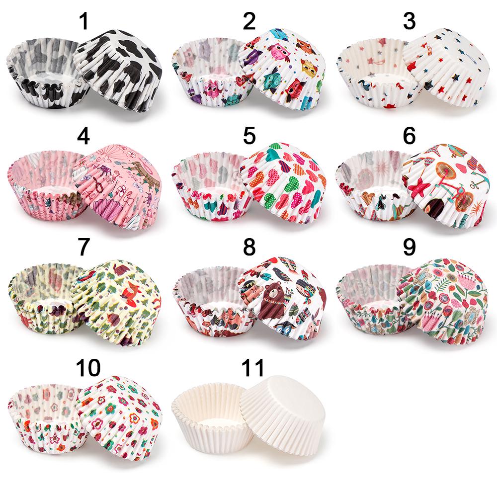 100PCS  Muffin Cup Cupcake Baking Mold Grease-proof Cake Paper Cups Animal Flower Bakeware DIY Pastry Tools Kitchen Accessories