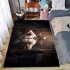 Stylish Gaming Rug with Action Character In Intense Atmosphere Suitable for Use As an Anti-slip Game Mat for Living Room and Bedroom Sofas