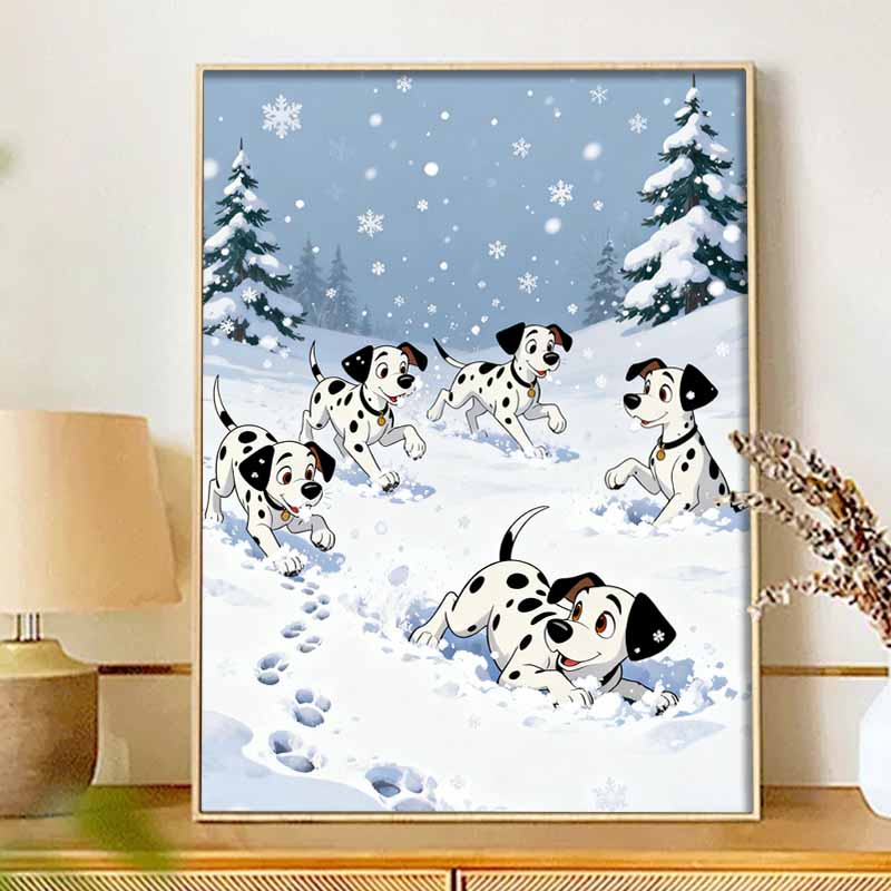 Disney diamond art painting kit Dalmatian puppies handmade diy gifts, wall art crafts, home room decoration