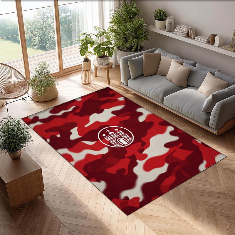 FC St. Pauli Football Print Crystal Velvet Rug, Comfortable Water Absorbent Non Slip Indoor Floor Carpet