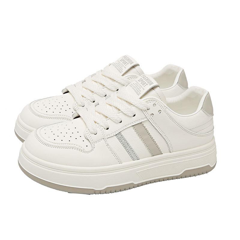 

Leather flat-soled white shoes children s spring 2025 new lightweight soft-soled single shoes casual sports shoes board shoes 35