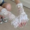 Delicate Rhinestones Embroidered Gloves Soft Nylon Arm Sleeves For Daily Fashion Evening Event