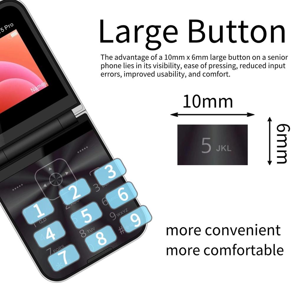 2.4" Foldable Mobile Phone Auto FM Radio Call Record Speed Dial Magic Voice Dual SIM GSM Unlocked Foldable Cellphones Backup Phone