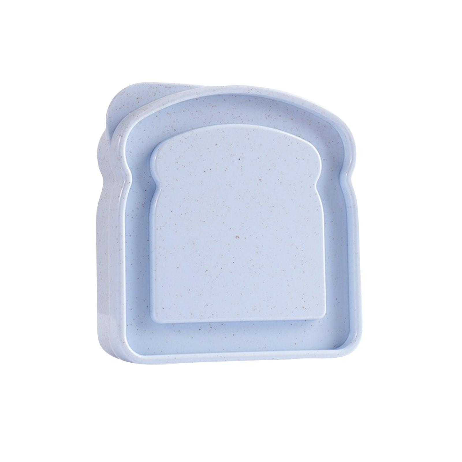 

Контейнер для сэндвичей, многоразовая формованная коробка для сэндвичей, коробка для хранения сэндвичей с крышкой, переносная коробка для хранения продуктов, обед, микроволновая печь, разогрев, хранение One Size синий