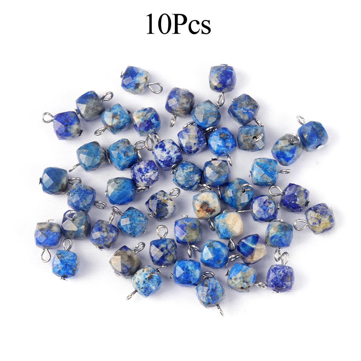 

1 шт/10 шт маленький граненый натуральный камень кулон ручной работы квадратный кристалл кварц лазурит аметист аквамарин подвески для самостоятельного изготовления ювелирных изделий 9 мм 9mm-10Pcs