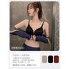 Women Lace Trim Front Closure Deep V Wireless Bra