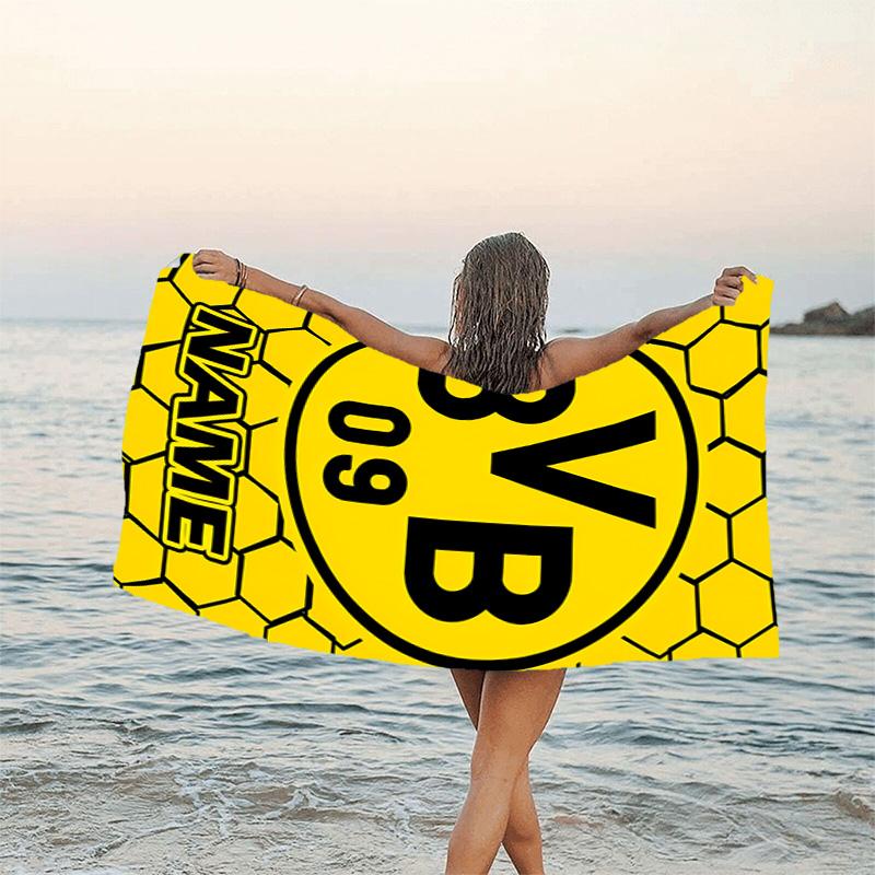 1pc Football28 Beach Towel with Custom Name, Beach/Swimming/Bath/Picnic/Camping Towel, Suitable for Seaside Beaches