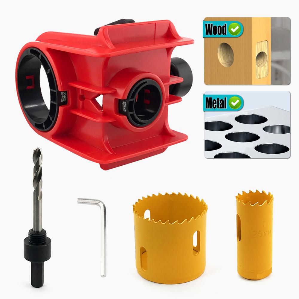 

Door Lock Installation Kit Ball Lock Hole Opener Fit 1-3/8 or 1-3/4 Door Thickness For Metal Door or Wood Door красный