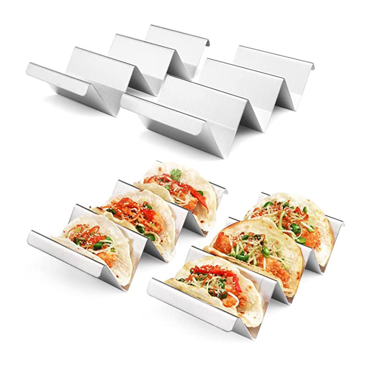 

Подставка для тако Подставка для блинов Подносы для тортильи из нержавеющей стали Подставка для тако Подставка для мексиканской еды Кухонные принадлежности