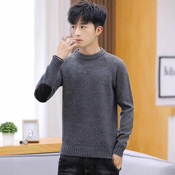 Modny Męski Sweter Dzianinowy Męski Casual Jesień Męskie Swetry Fałszywy Kołnierzyk Koszuli Ciepły Zimowy Pull Homme