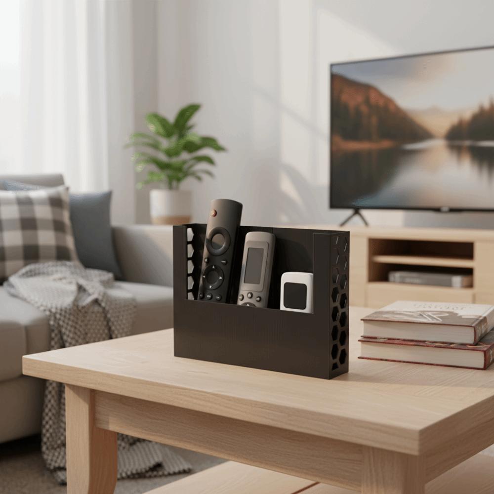 3D Printed Remote Control Storage Box Honeycomb Design Honeycomb Storage Box Living Room Table