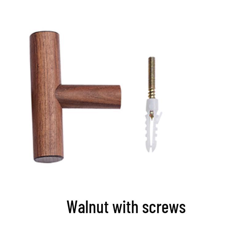 Retro Oak Wall-Mounted Wood Hook for Coats, Hats, Towels, Adhesive Clothes Hanger