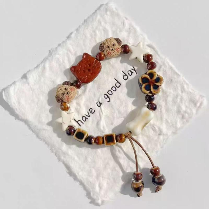 5Pcs Bohemian Multi-Layer Rice Bead Bracelet Wings Pendant Elastic Rope Bracelet Ethnic Style Jewelry