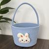 Easter Basket with Handle Bunny Gift Basket Cotton Thread Easter Gift Storage Basket Cute Bunny Basket for Girls Boys