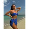 Bikini Donna Costume da Bagno Nuovo Monocolore Fascia Sexy Set Bikini Perizoma Costumi da Bagno Estivi 3 Pezzi Copricostume Costume da Bagno Donna