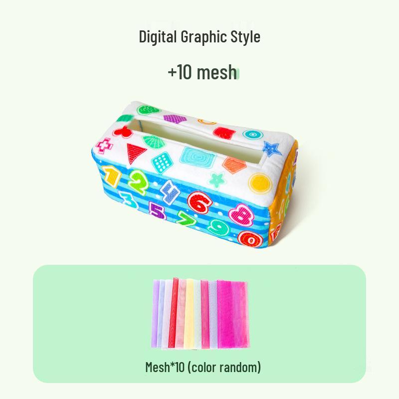 Infant Tear-Proof Tissue Box Toy for Finger Exercise and Simulation Learning