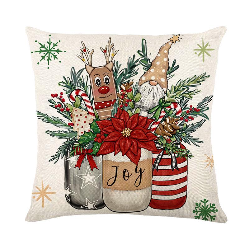 

Новый Рождественский Праздничный Чехол для Подушки-Пледа для Дивана Полиэстер С Принтом Чехол для Подушки Рождественское Украшение Чехол для Подушки для Спальни 45 * 45Cm (without pillow core)