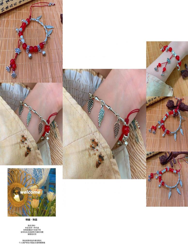 Künstlerisches Lotusblatt-Armband für Damen Handgewebtes Perlendesign Sommer 2024