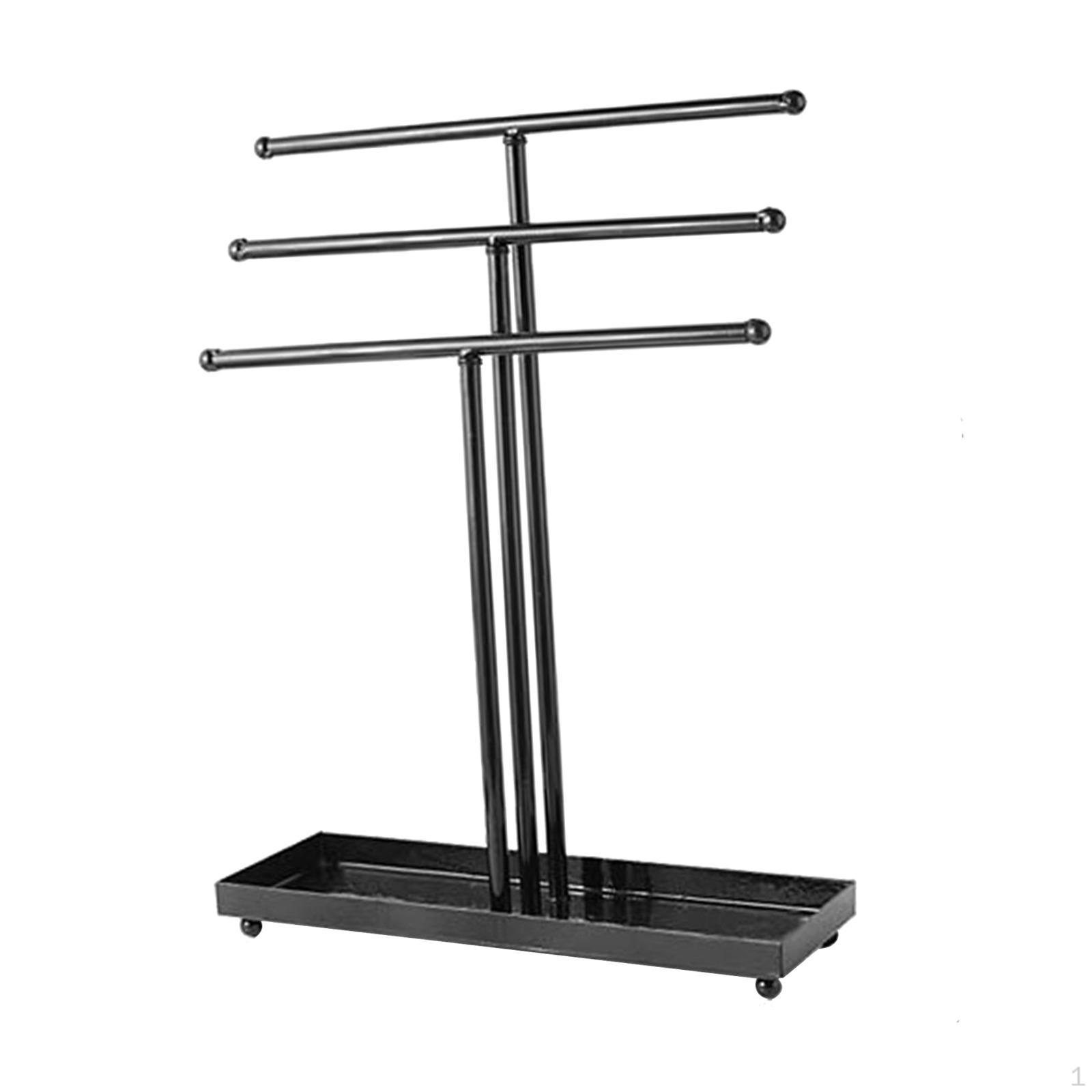

3 Tiered Tabletop Jewelry Organizer Stand, with Tray Versatile Durable Saving Space for Your Black B