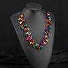 Handwoven Bohemian Coconut Shell Wood Necklace Feminine Style Long Multi-layer Colored Circle Pendant Accessories